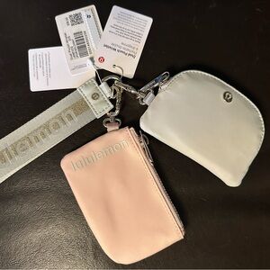 Lululemon Athletica Pink and White Key & Card Holder Set
